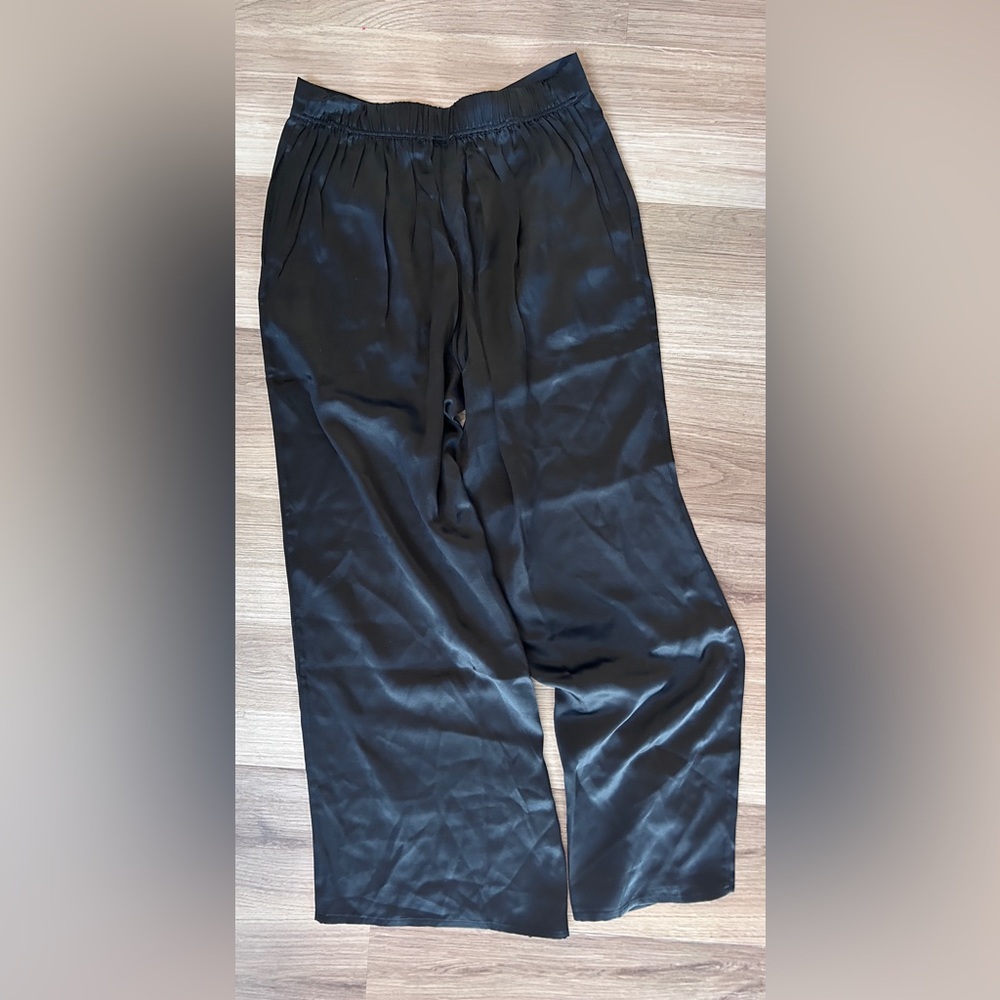 Etam Wide Leg Elastic Waist Black Pajama Bottoms  Size Medium - Picture 5 of 6
